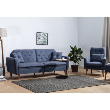 Set sofá cama sillón Terra TKM06-1048 Azul oscuro - 867UNQ1629