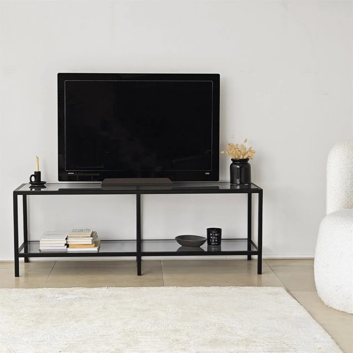 Mueble TV Basic Gris oscuro Negro