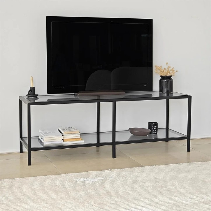 Mueble TV Basic Gris oscuro Negro