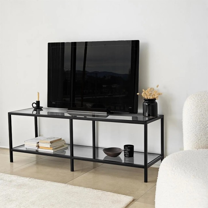 Mueble TV Basic Gris oscuro Negro