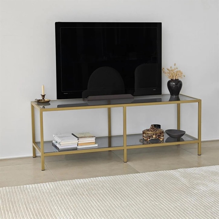 Mueble TV Basic Gris oscuro Oro