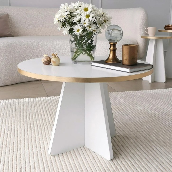 Mesa de centro Mushroom V2 Oro Blanco