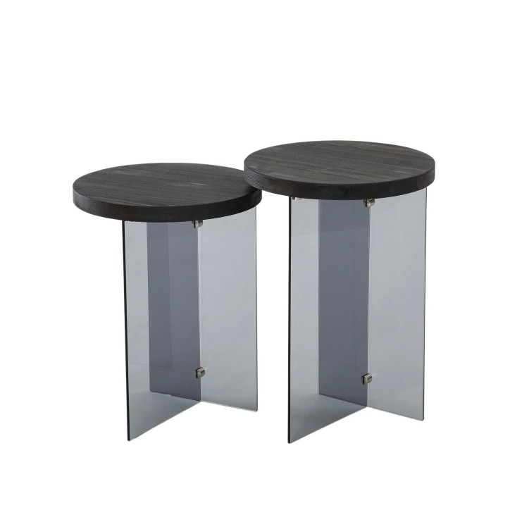 Juego de mesa de centro Serenity 2 Antracita Gris oscuro