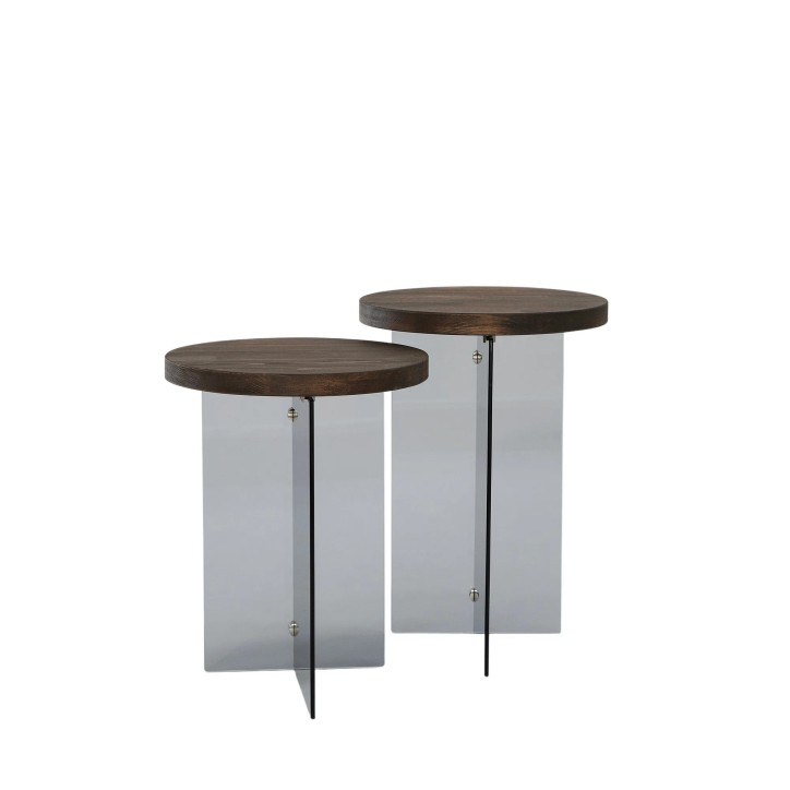 Juego de mesa de centro Serenity 2 Nogal Gris oscuro