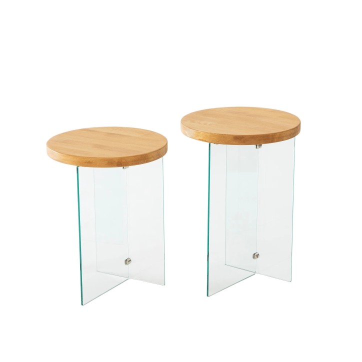 Juego de mesa de centro Serenity 2 Roble Transparente