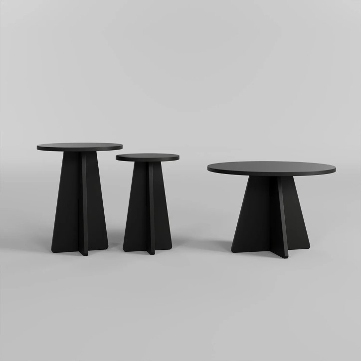 Juego de mesa de centro Mushroom 2 Negro