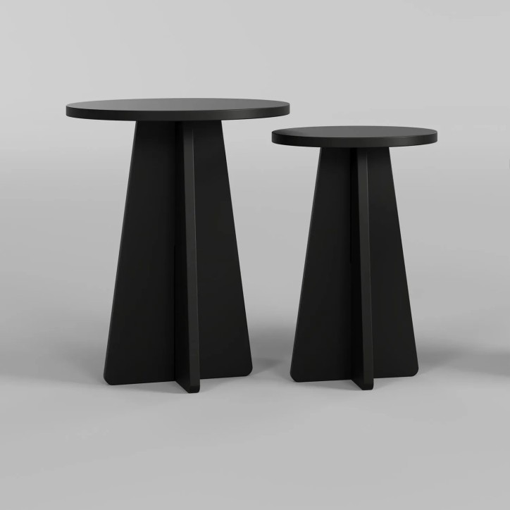 Juego de mesa de centro Mushroom 2 Negro