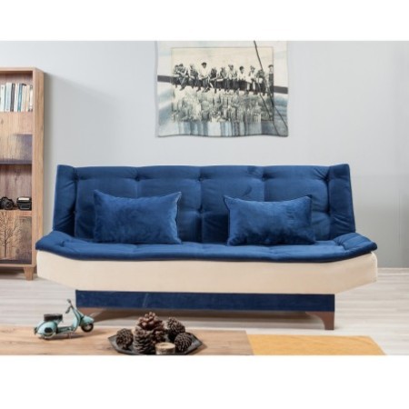 Sofá cama 3 plazas Kelebek Crema azul - 867UNQ1303