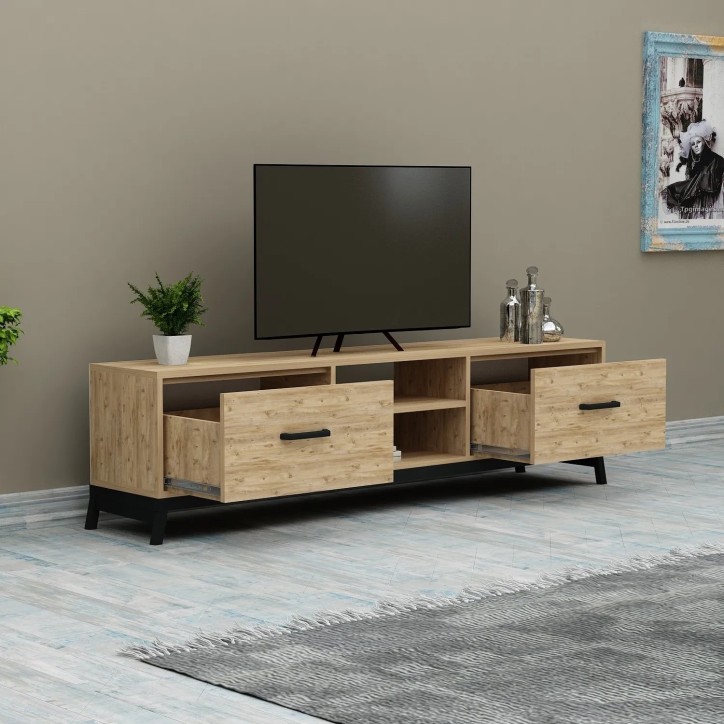 Mueble TV Retro Feza Pino Atlántico Negro