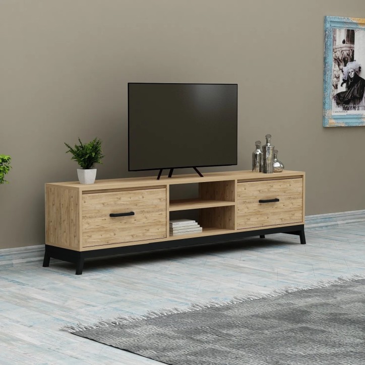 Mueble TV Retro Feza Pino Atlántico Negro