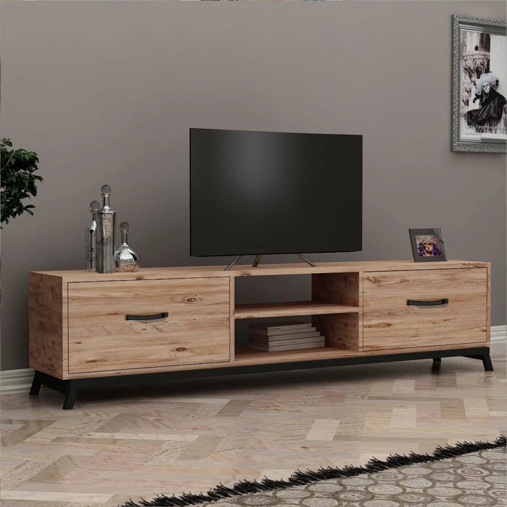 Mueble TV Retro Feza Pino Atlántico Negro