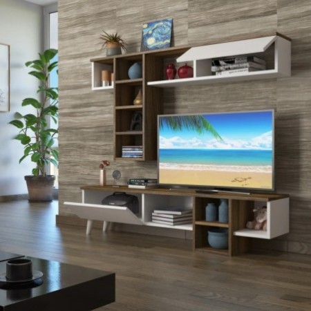 Mueble TV Beta Miyase Nogal Blanco