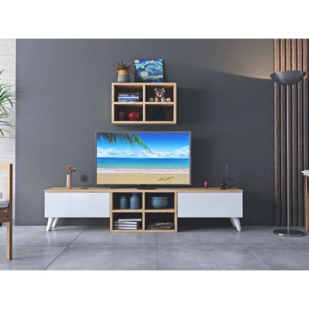 Mueble TV Beta Perez Nogal Blanco