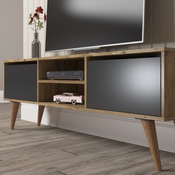 Mueble TV Seda Pino Atlántico Negro - 570VLT1545