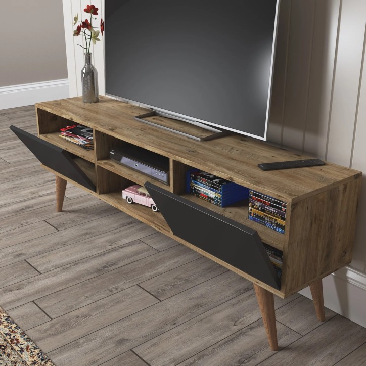 Mueble TV Seda Pino Atlántico Negro