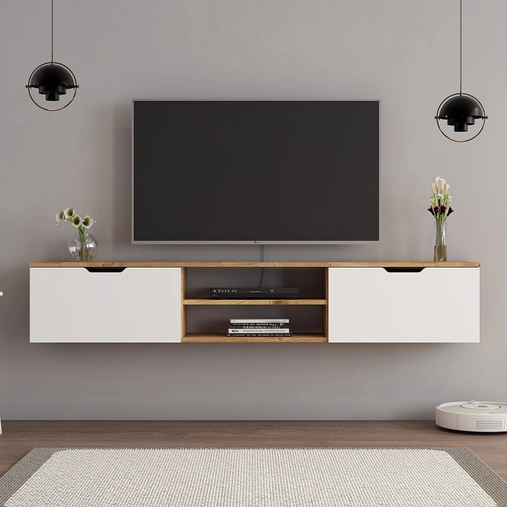 Mueble TV Denoya 2 Pino Atlántico Blanco