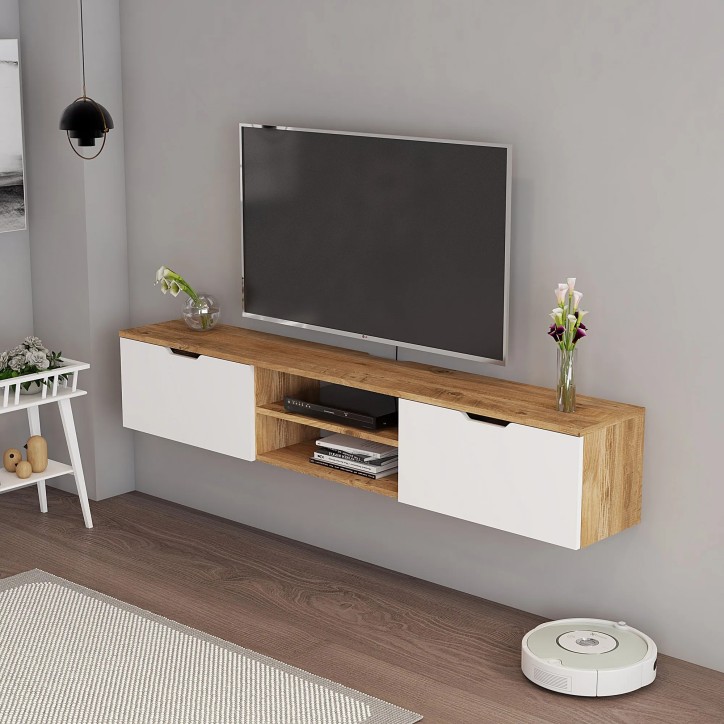 Mueble TV Denoya 2 Pino Atlántico Blanco