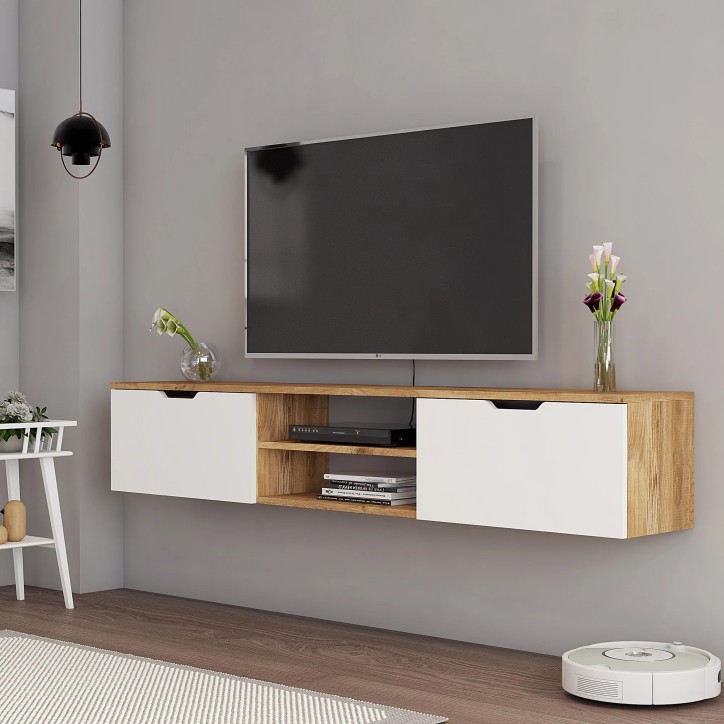 Mueble TV Denoya 2 Pino Atlántico Blanco