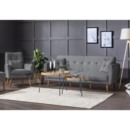 Set sofá cama sillón Aria TKM04-94216 Gris oscuro - 867UNQ1589