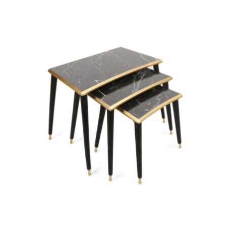 Mesa Nido (3 Piezas) Tensio Negro Oro