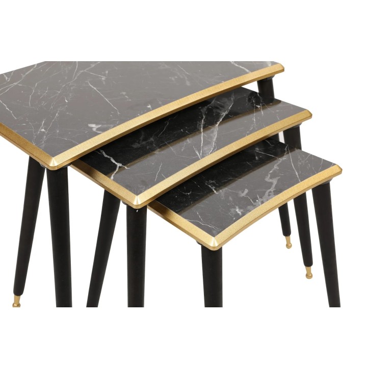 Mesa Nido (3 Piezas) Tensio Negro Oro