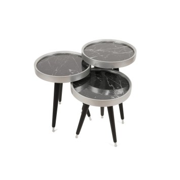 Mesa Nido (3 Piezas) Wing Negro Plata - 572KTE1130