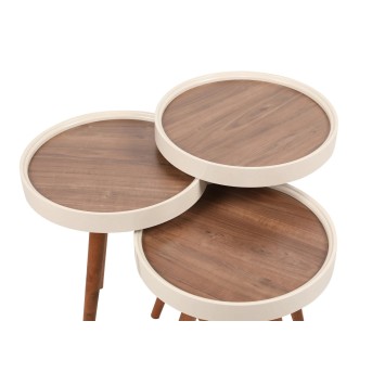 Mesa Nido (3 Piezas) Wood Nogal Crema - 572KTE1131