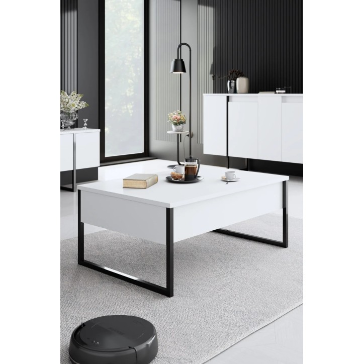 Conjunto de muebles de sala Luxe Blanco Negro