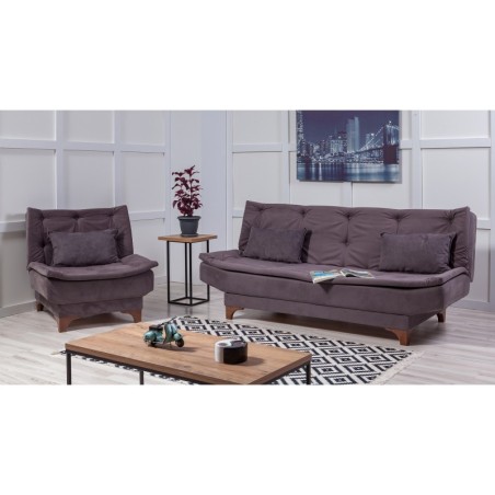 Set sofá cama sillón Kelebek TKM1-1501 Antracita - 867UNQ1609