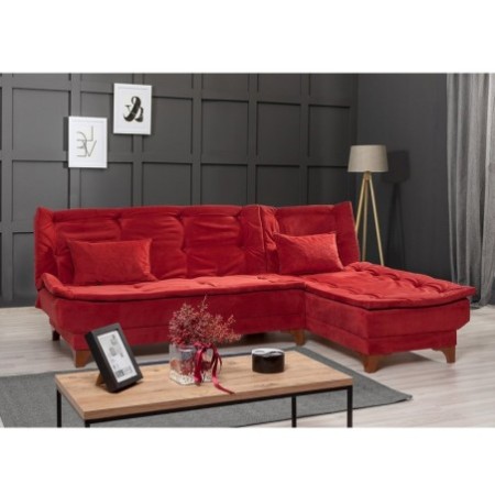 Sofá cama rinconera Kelebek derecho Rojo burdeos - 867UNQ1415