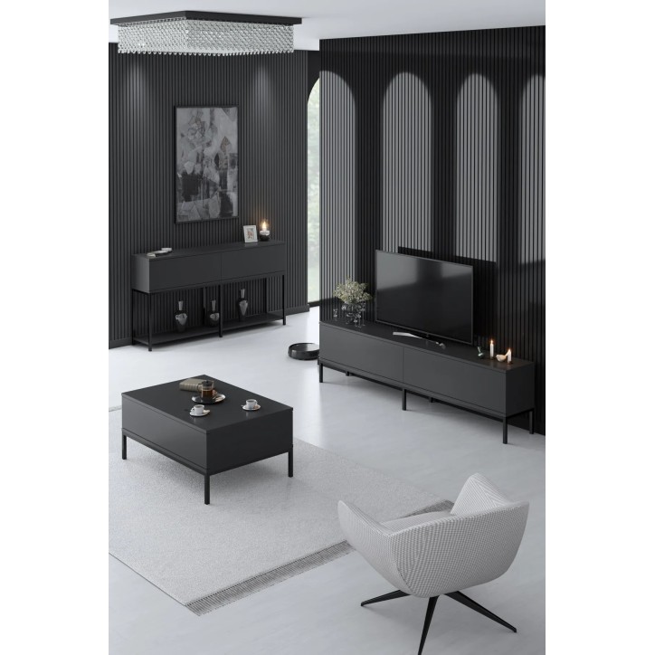 Conjunto de muebles de sala Lord Antracita Negro