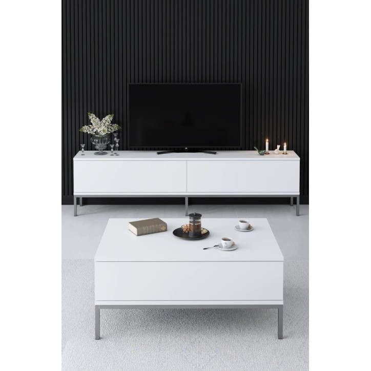 Mueble TV Lord Blanco Plata