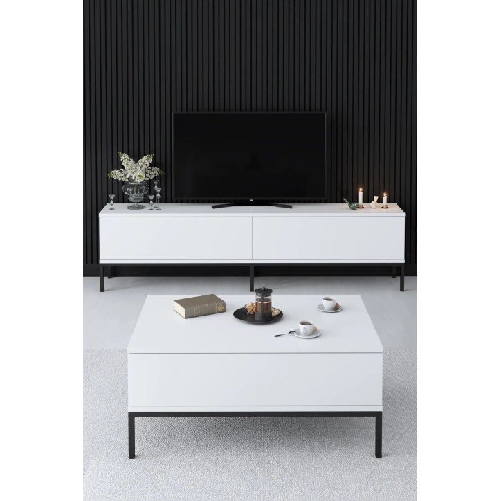 Mueble TV Lord Negro Blanco