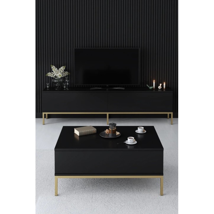 Mueble TV Lord Negro Oro