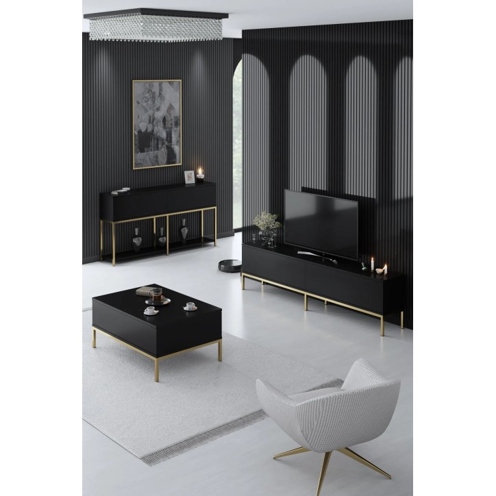 Conjunto de muebles de sala Lord Negro Oro