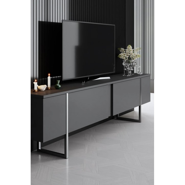 Mueble TV Luxe Antracita Plata