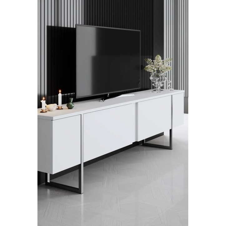 Mueble TV Luxe Blanco Plata