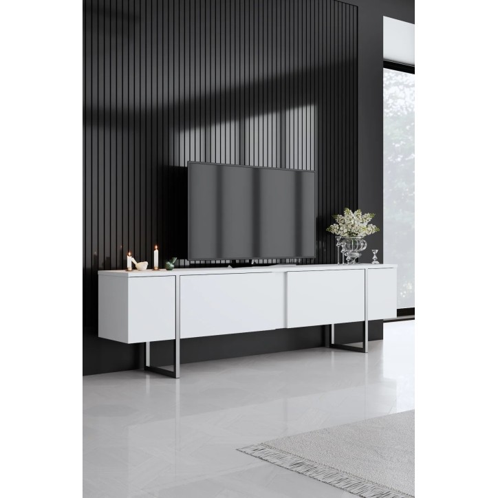 Mueble TV Luxe Blanco Plata