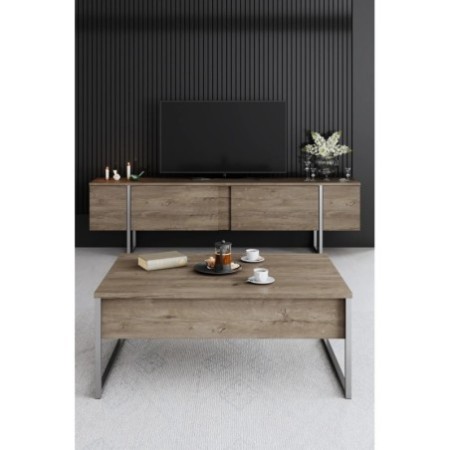 Mueble TV Luxe Nogal Plata