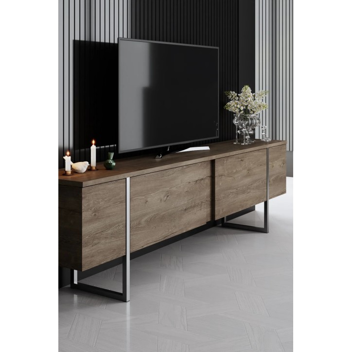 Mueble TV Luxe Nogal Plata