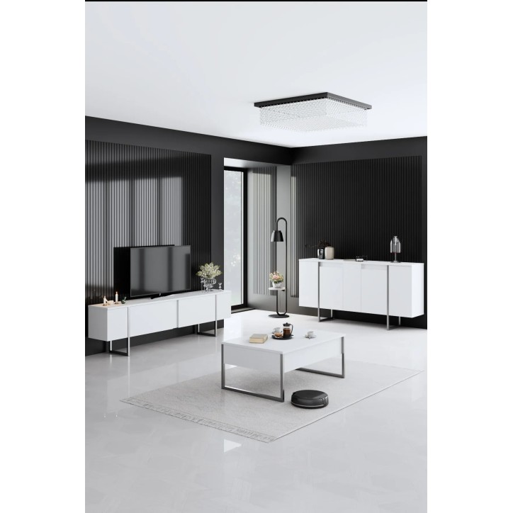 Mesa de centro Luxe Blanco Plata