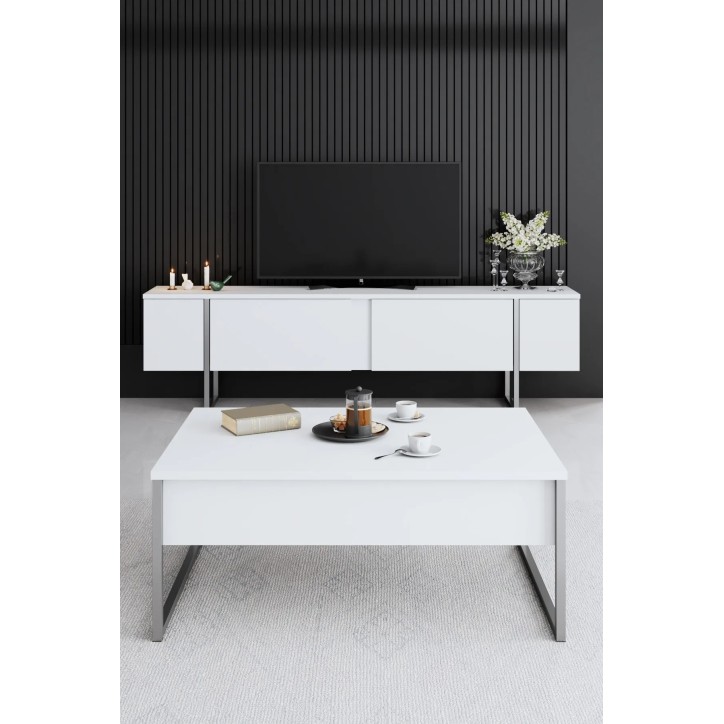 Mesa de centro Luxe Blanco Plata