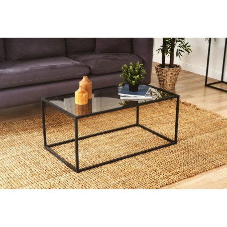 Mesa de centro Lizbon Vidrio ahumado Negro