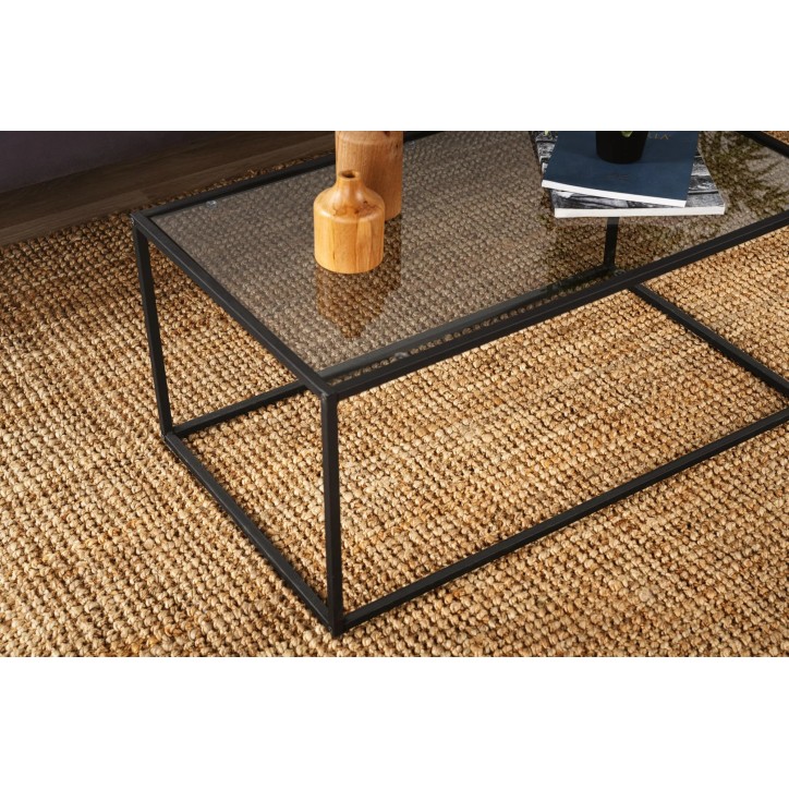 Mesa de centro Lizbon Vidrio ahumado Negro