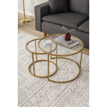 Mesa de centro Belarus cristal 60 Oro - 706CLN1182