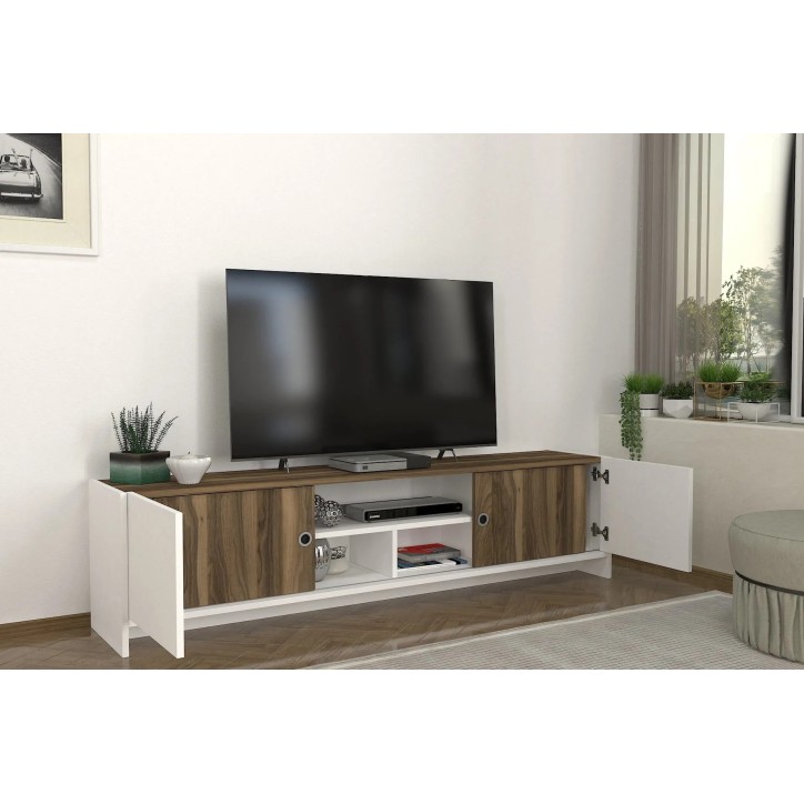 Mueble TV Bonnel Blanco Nogal