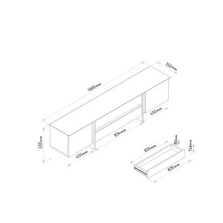 Mueble TV Poem Antracita Nogal