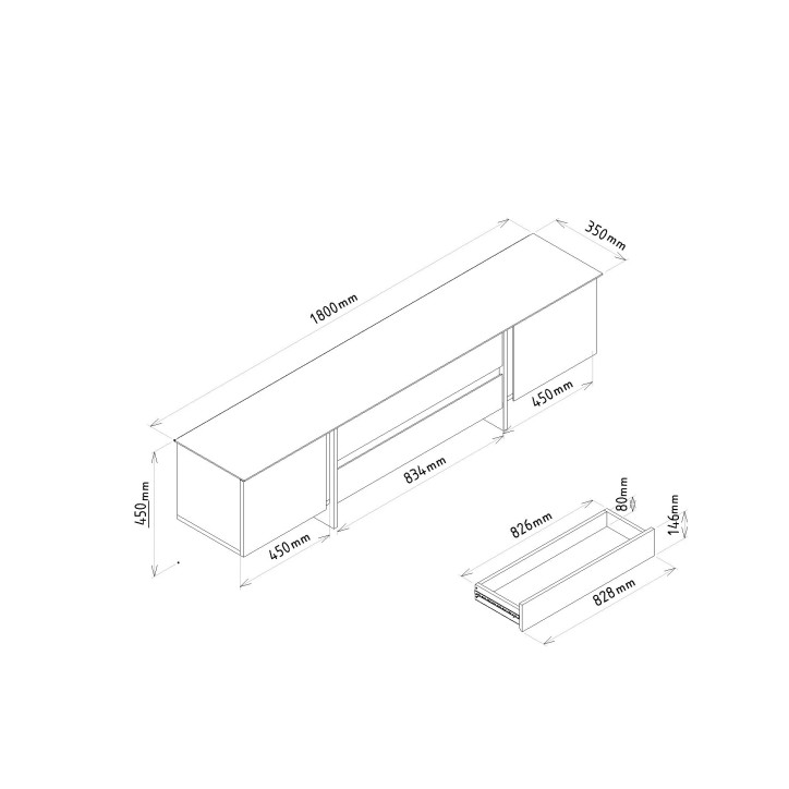 Mueble TV Poem Antracita Nogal