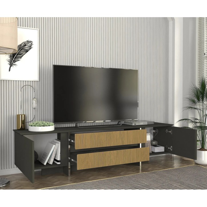 Mueble TV Poem Antracita Nogal