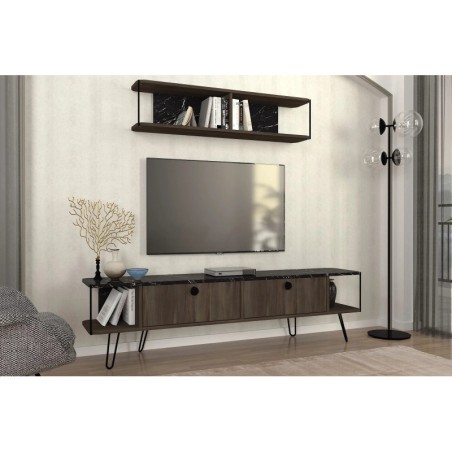 Mueble TV Zoey Mármol Marrón